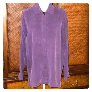 Vintage Silk Club Purple Tunic Top / Blouse